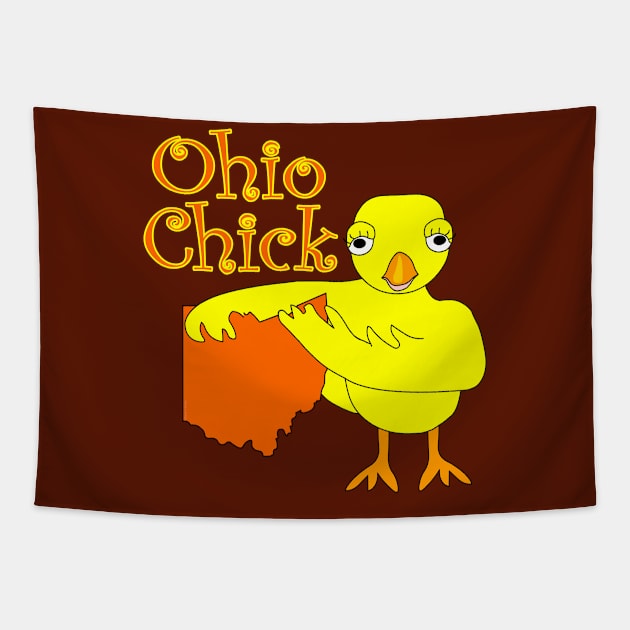 Ohio Chick Text Tapestry by Barthol Graphics