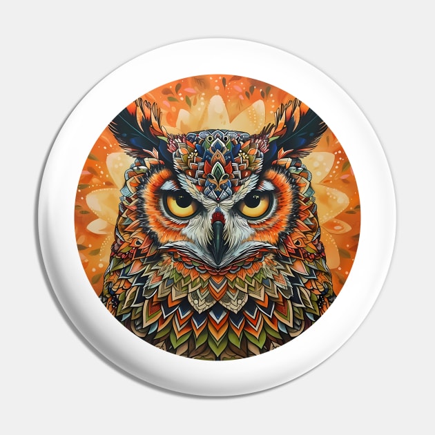 Mandala - Owl Pin by aleibanez