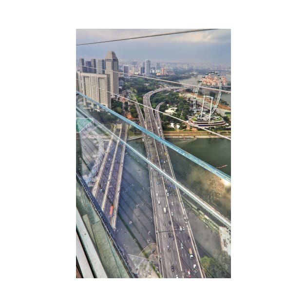 Singapore Flyer - View through Glass Wall from SkyPark by holgermader