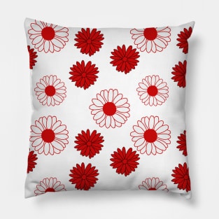 Red Daisies Pattern Pillow