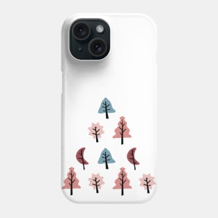 Cookie Shape Tree Pattern in Pastel Colors Phone Case