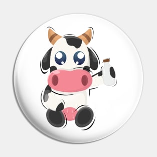 Adorable Cow with Milk Pin