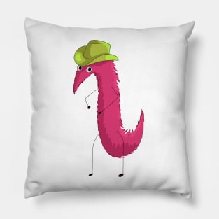 Worm with a cowboy hat Pillow