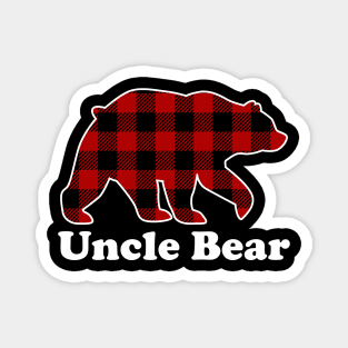 Uncle Bear Red Plaid Christmas Pajama Family Magnet