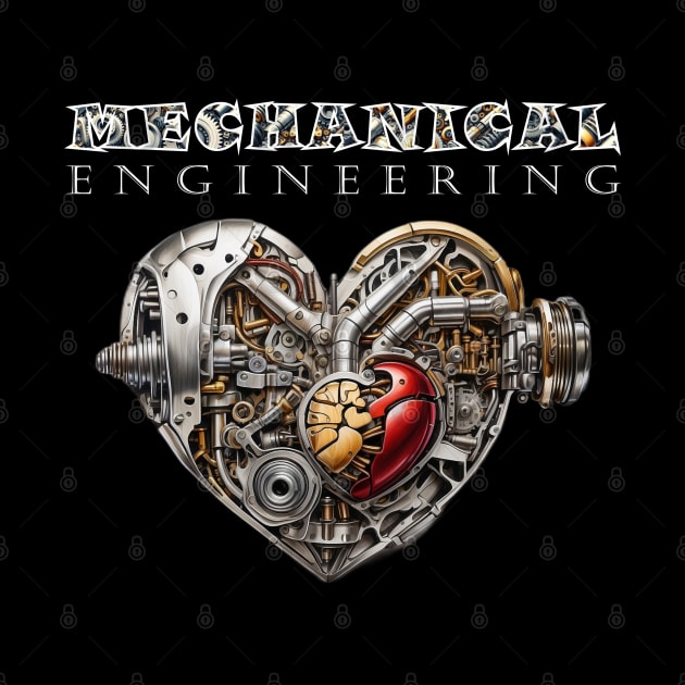 Mechanical Engineering - Heart Shape [White Text Version] by JavaBlend