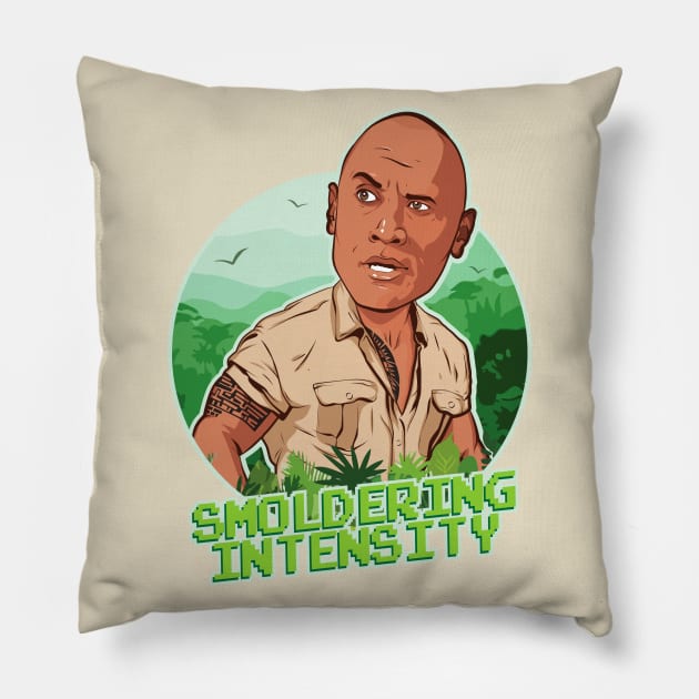 Jumanji Smoldering Intensity Pillow by portraiteam