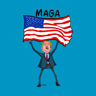 Trump Carry US Flag with MAGA T-Shirt