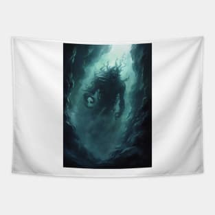 Dark Fantasy Sea Monster Tapestry
