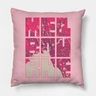 Melbourne, Australia City Map Typography - Blossom Pillow