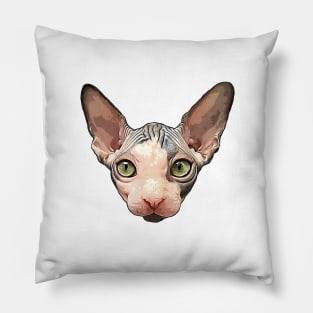 Sphynx Cat Lover Art Pillow