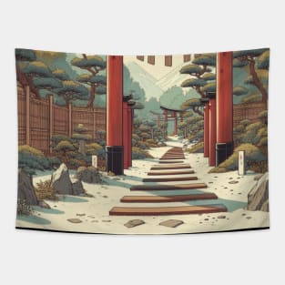 Torii Gate Japan - Lofi Art Tapestry