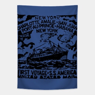 SS America Commemorative Postmark Tapestry