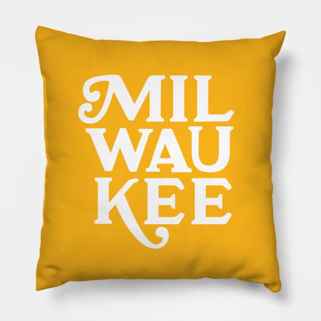 Vintage Milwaukee Lettering Pillow by Super Creative