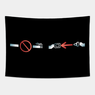 No Smoke Fasen Seat Belts Aviation Sign Tapestry