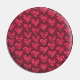 Scribble Hearts Pin