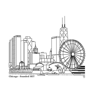 Chicago Navy Pier Outline T-Shirt