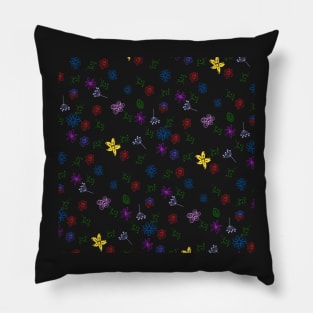 Delicate flowers with leaves Pillow