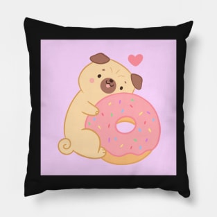 Donut Pug Pillow