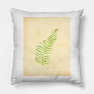 Fern, botanical watercolor painting Pillow