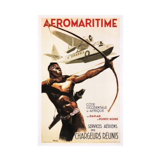 AEROMARITIME Africa French Airline Advertisement Vintage Travel by vintageposters
