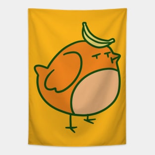 Orange Banana Bird Tapestry