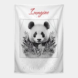 Panda Nature Outdoor Imagine Wild Free Tapestry