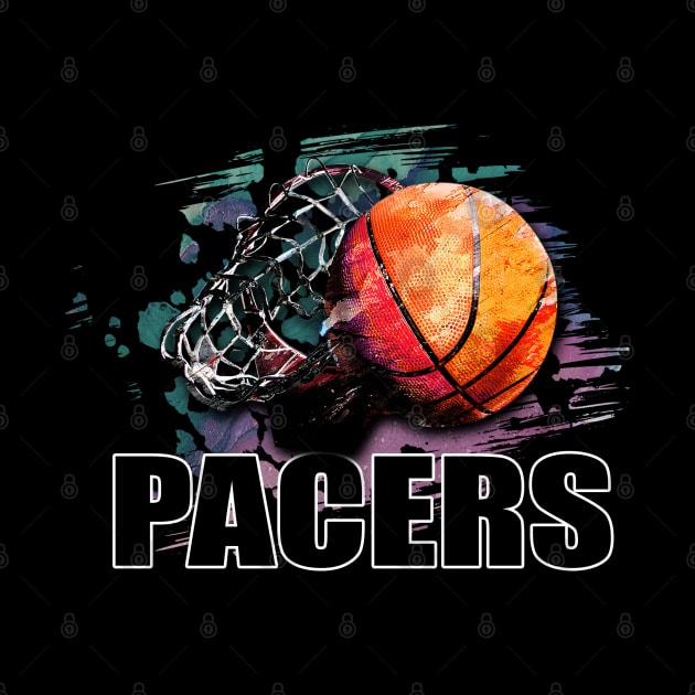 Retro Pattern Pacers Basketball Classic Style by Frozen Jack monster