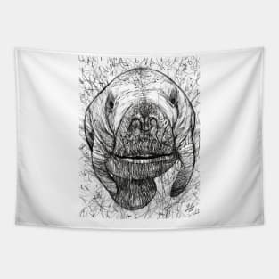 DUGONG pencil portrait .2 Tapestry
