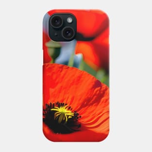 Close Up in a Field of Red Poppies (MD23Mrl009) Phone Case