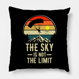 The Sky Is Not The Limit Skydiver Retro SkyDiving Pillow