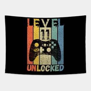 Level 11 Unlocked Birthday  Gamer  Boys Video Game Tapestry