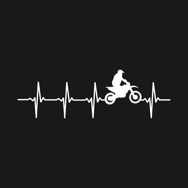 Motocross Heartbeat Gift For Motocross Riders & Bikers by OceanRadar