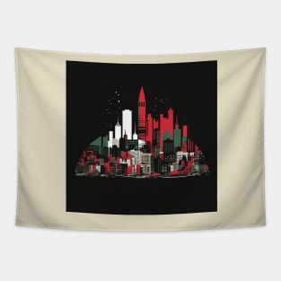 Detroit with palestine colors Tapestry