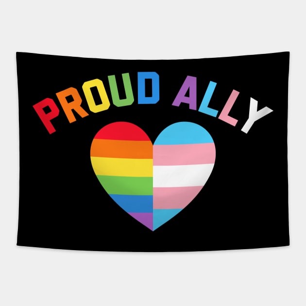 Proud Ally Lgbt Rainbow Heart Tapestry by adalynncpowell