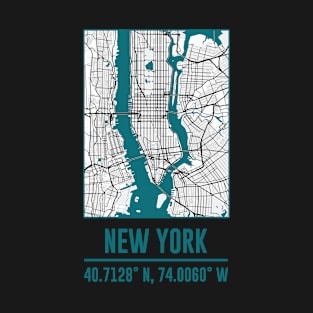 New York Minimalist city Map, New York DIY city Map T-Shirt