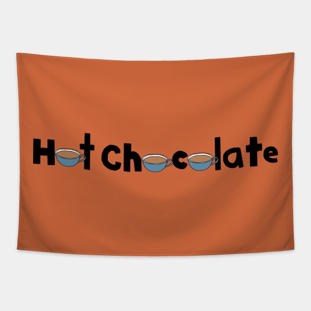 Hot Chocolate Cups of Food Typography Tapestry by ellenhenryart