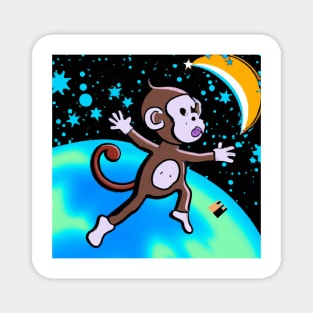 Astronaut monkey Magnet