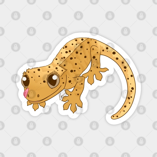 Yellow Dalmatian Crested Gecko Magnet by anacecilia