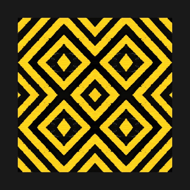 HIGHLY Visible Yellow and Black Line Kaleidoscope pattern (Seamless) 1 by Swabcraft