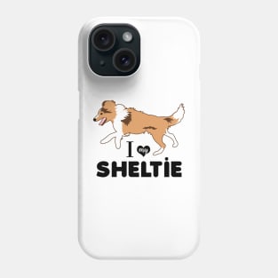 Shetland Sheepdog Sheltie Pattern Miniature Collie Dog Breed in Blue Phone Case