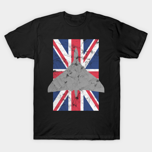 Discover Vulcan V Bomber Cold War Airplane RAF Union Jack Vintage Flag - Vulcan V - T-Shirt