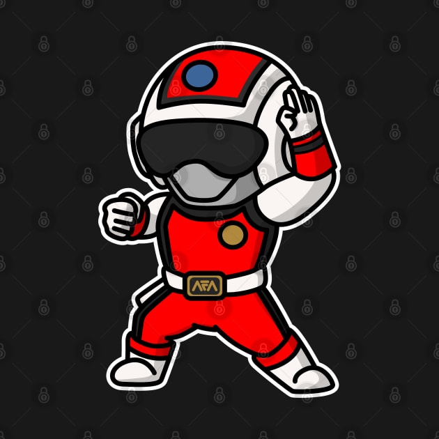 Red Flash Choushinsei Flashman Super Sentai Chibi Kawaii Style by The Toku Verse