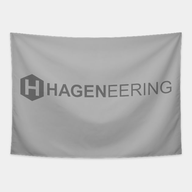 Hageneering Logo Shirt - Medium Gray Text Tapestry by Hageneering