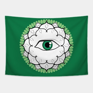 Green Eye Mandala Tapestry