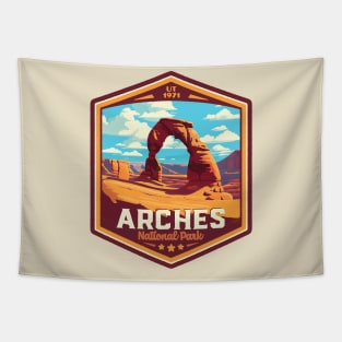 Arches National Park Vintage WPA Style National Parks Art Tapestry