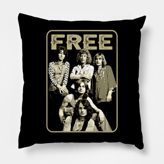 Tribute to Frees Band T-Shirts, Pay Homage to the Pioneers of Timeless Rock Pillow by Zombie green