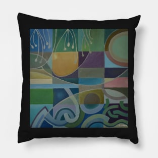 Beach Abstract Painting Colin Fifield Pillow