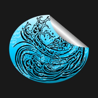 Dragon Wave Sticker T-Shirt