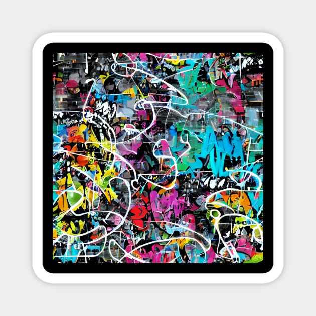 Graffiti Style Pattern Magnet by The WYLD Tribe