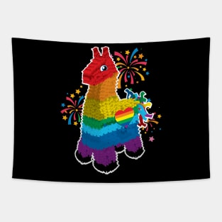 Rainbow Llama Tapestry